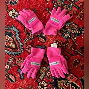 2 Pairs - Columbia Kids' Bright Pink Gloves